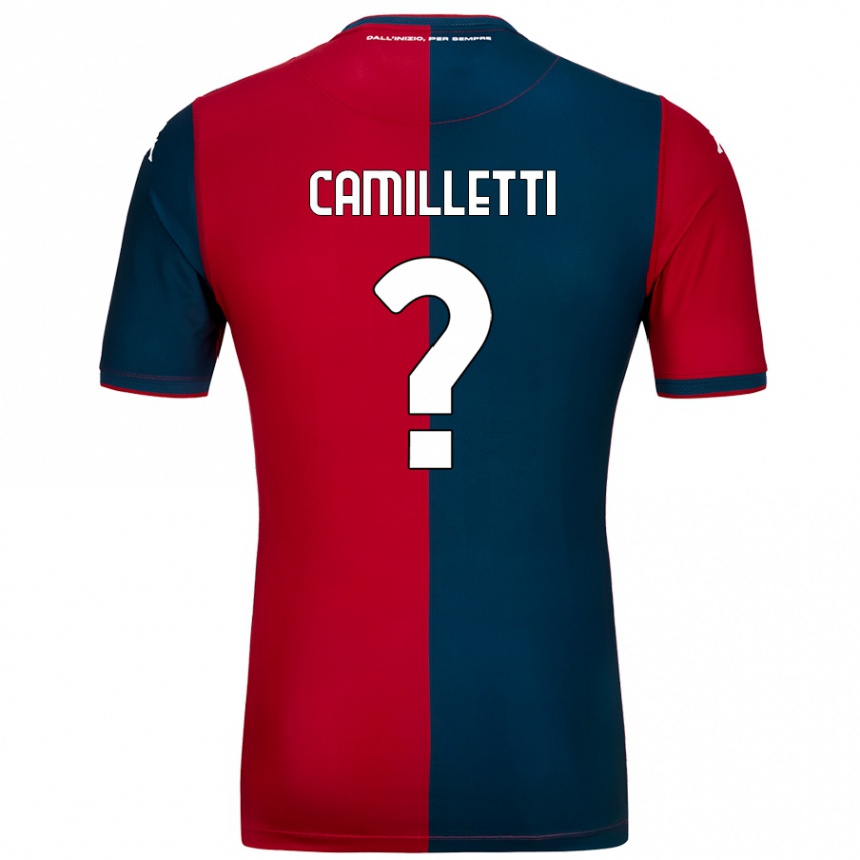 Kids Football Giovanni Camilletti #0 Red Dark Blue Home Jersey 2024/25 T-Shirt