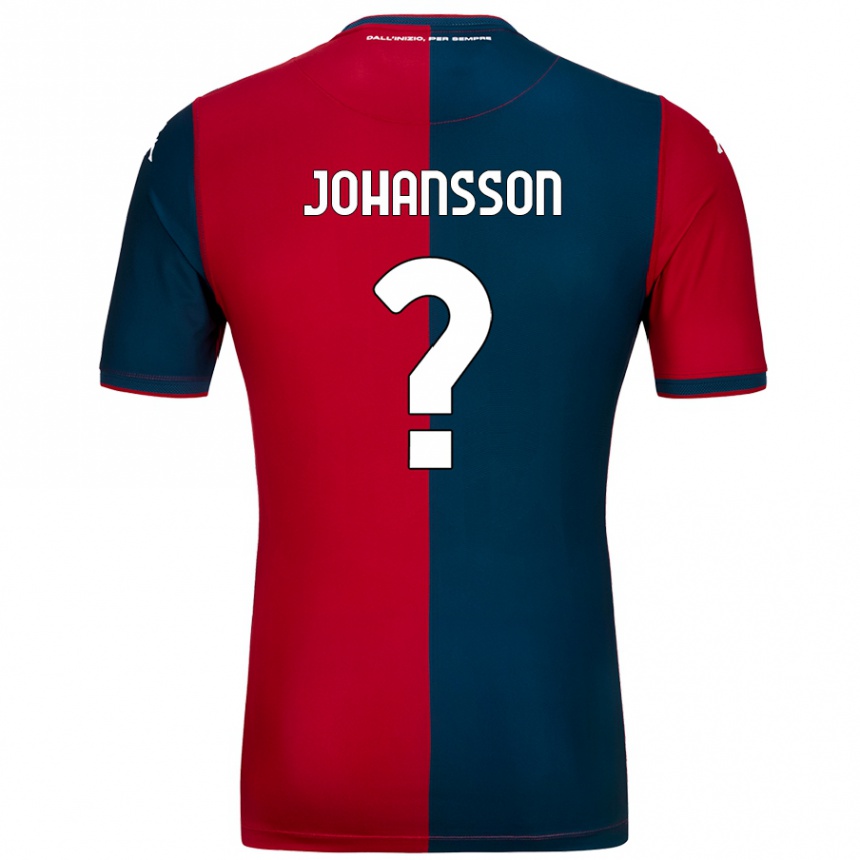 Kids Football Vincent Johansson #0 Red Dark Blue Home Jersey 2024/25 T-Shirt