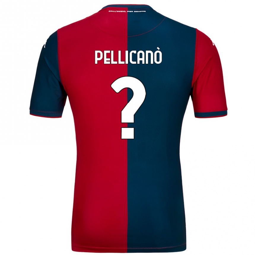 Kids Football Antonino Pellicanò #0 Red Dark Blue Home Jersey 2024/25 T-Shirt