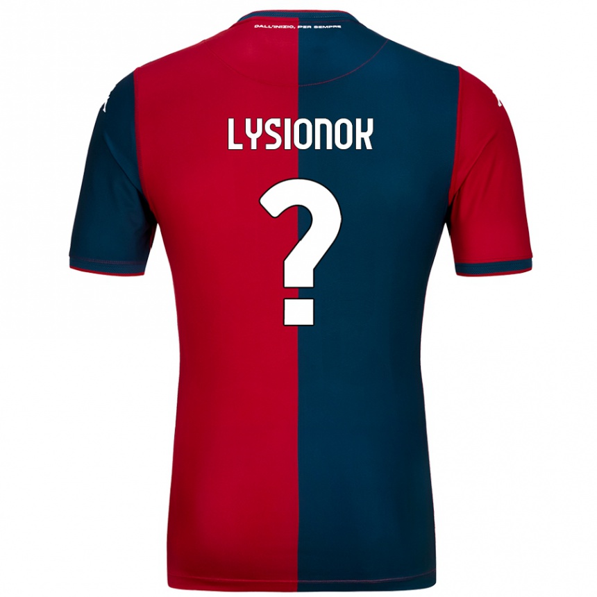 Kids Football Ernestas Lysionok #0 Red Dark Blue Home Jersey 2024/25 T-Shirt