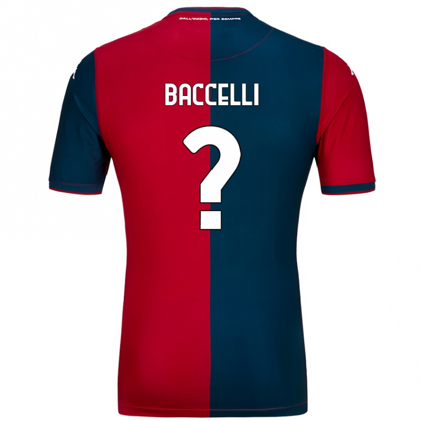 Kids Football Pietro Baccelli #0 Red Dark Blue Home Jersey 2024/25 T-Shirt