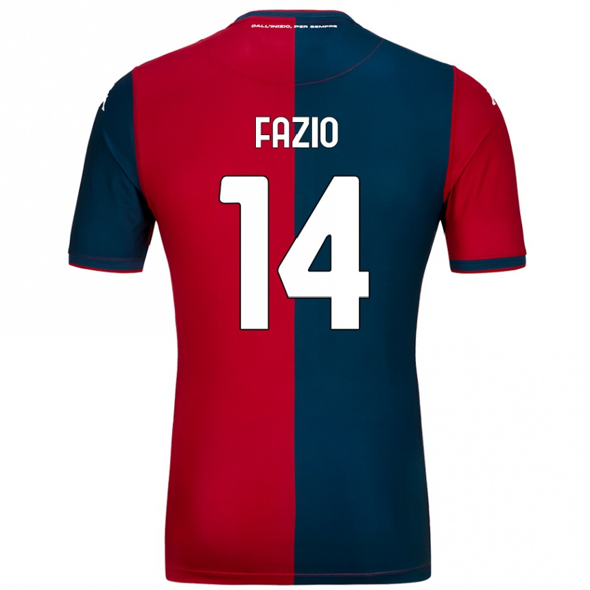 Kids Football Tommaso Fazio #14 Red Dark Blue Home Jersey 2024/25 T-Shirt