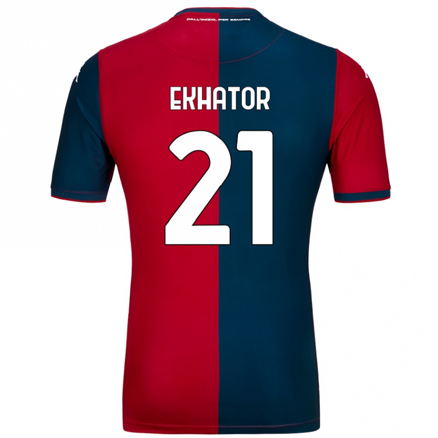 Kids Football Jeff Ekhator #21 Red Dark Blue Home Jersey 2024/25 T-Shirt