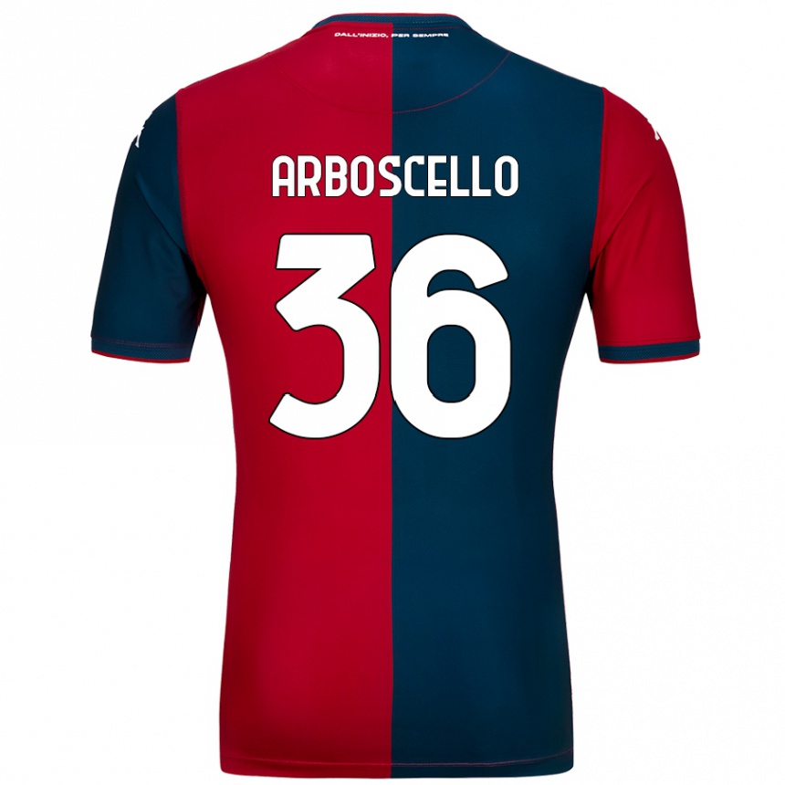 Kids Football Riccardo Arboscello #36 Red Dark Blue Home Jersey 2024/25 T-Shirt