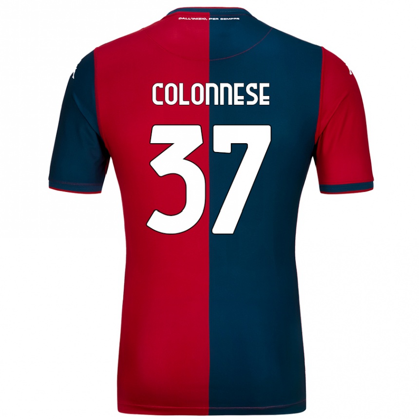 Kids Football Lorenzo Colonnese #37 Red Dark Blue Home Jersey 2024/25 T-Shirt