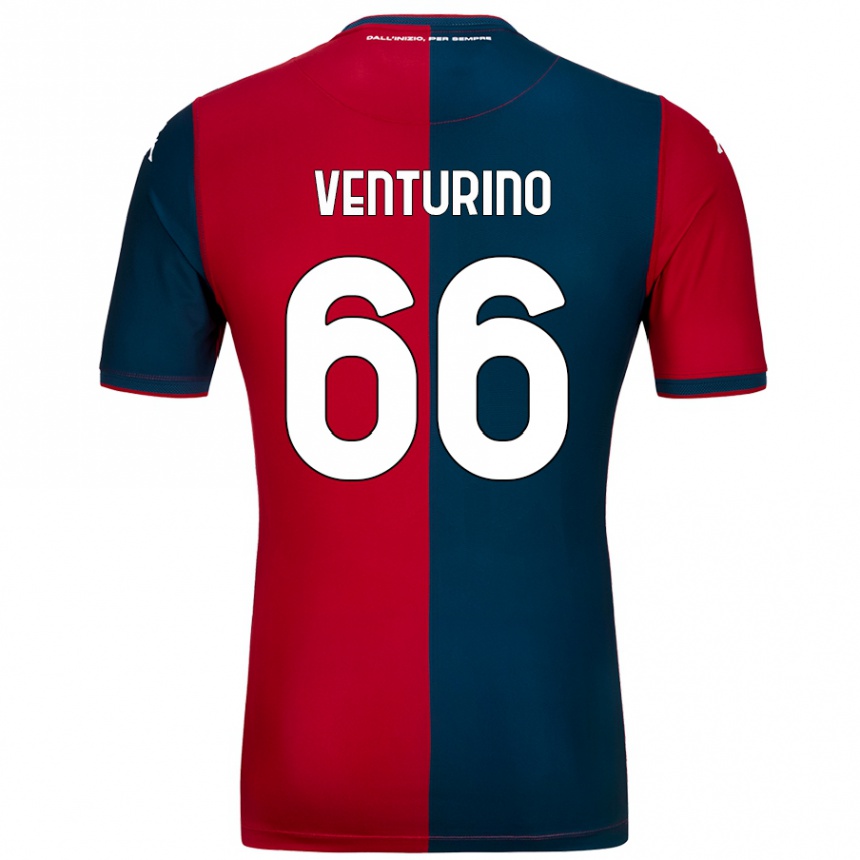 Kids Football Lorenzo Venturino #66 Red Dark Blue Home Jersey 2024/25 T-Shirt