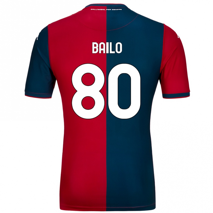 Kids Football Giorgio Bailo #80 Red Dark Blue Home Jersey 2024/25 T-Shirt