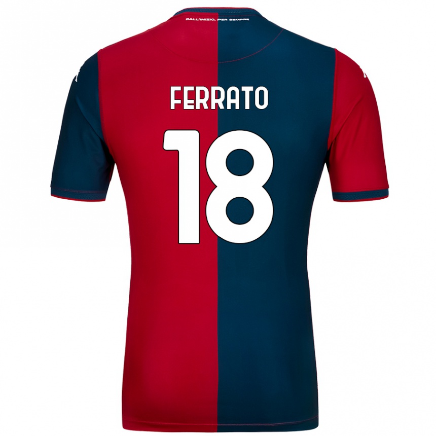 Kids Football Claudia Ferrato #18 Red Dark Blue Home Jersey 2024/25 T-Shirt