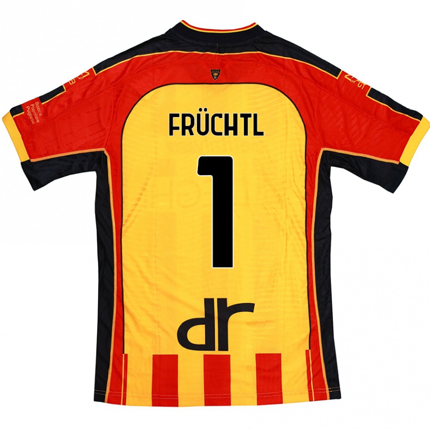 Kids Football Christian Früchtl #1 Yellow Red Home Jersey 2024/25 T-Shirt