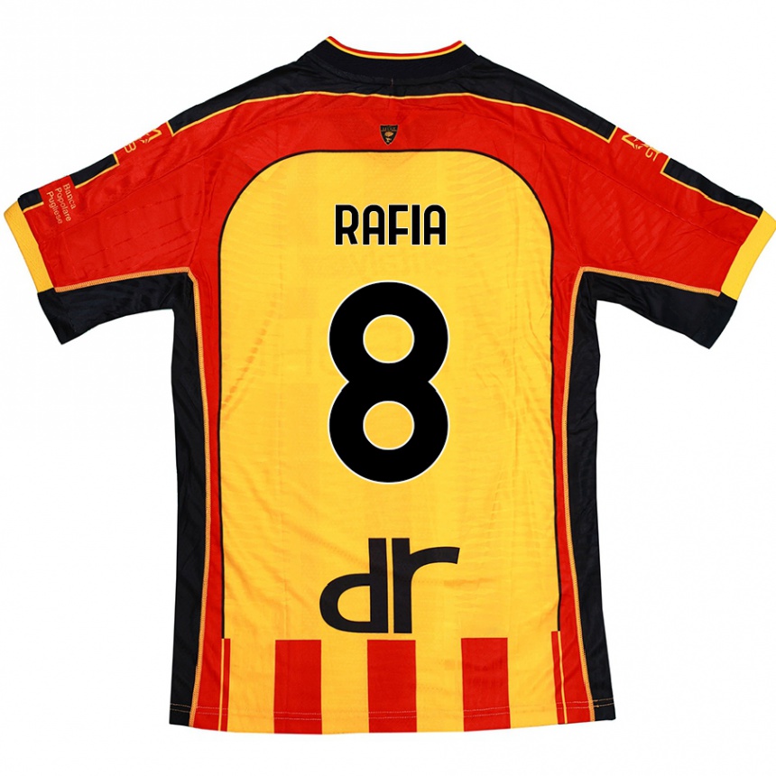 Kids Football Hamza Rafia #8 Yellow Red Home Jersey 2024/25 T-Shirt