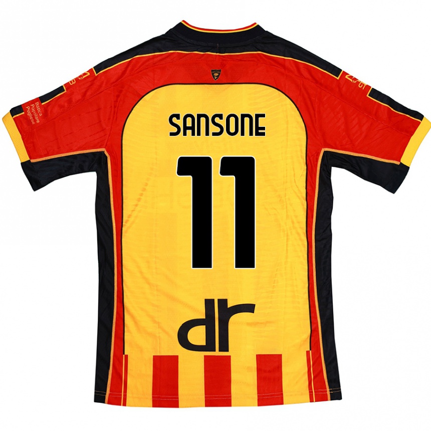 Kids Football Nicola Sansone #11 Yellow Red Home Jersey 2024/25 T-Shirt