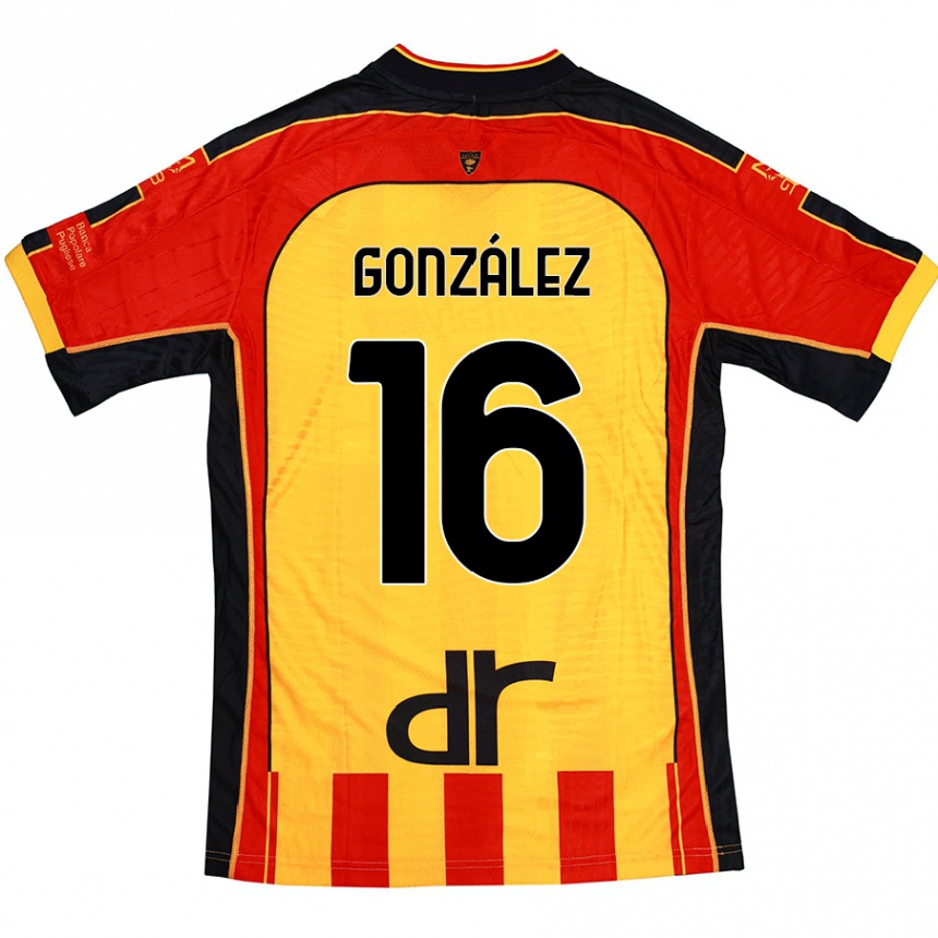 Kids Football Joan González #16 Yellow Red Home Jersey 2024/25 T-Shirt