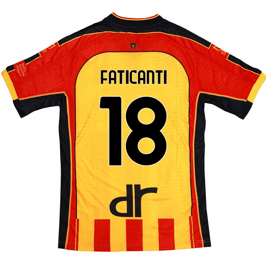 Kids Football Giacomo Faticanti #18 Yellow Red Home Jersey 2024/25 T-Shirt