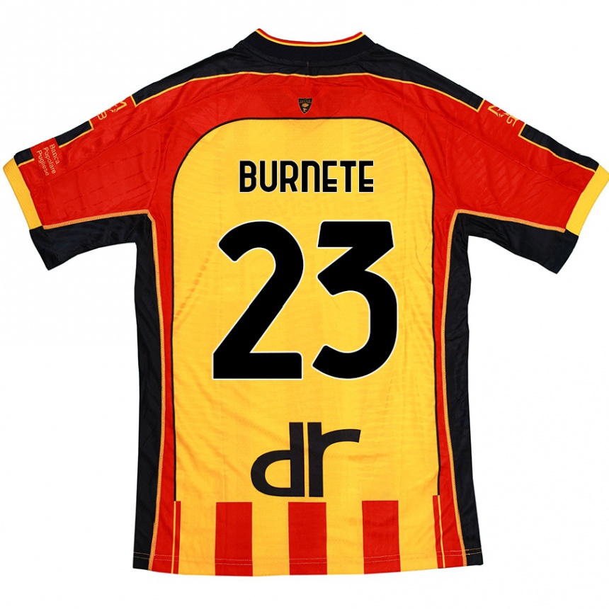 Kids Football Rareș Burnete #23 Yellow Red Home Jersey 2024/25 T-Shirt