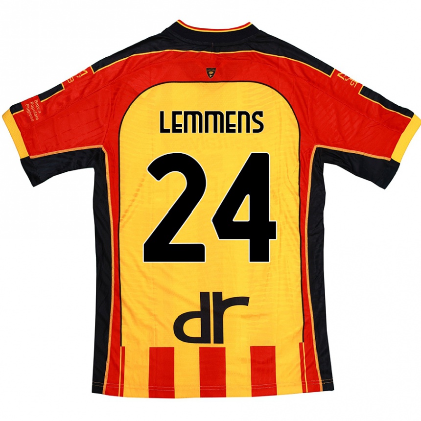 Kids Football Mats Lemmens #24 Yellow Red Home Jersey 2024/25 T-Shirt