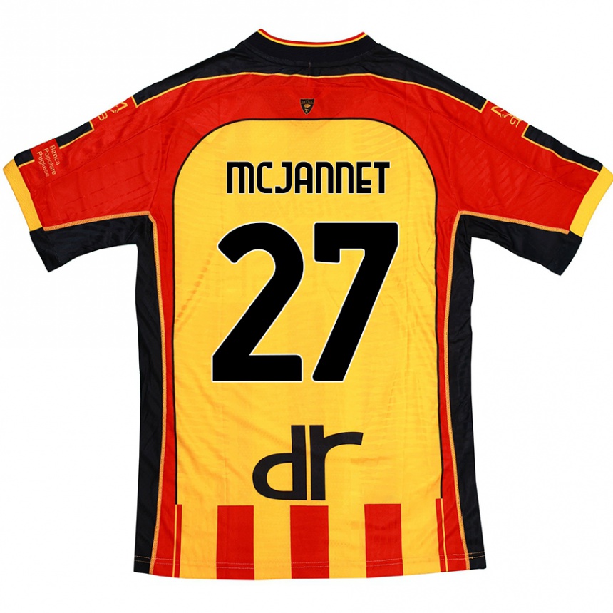 Kids Football Ed Mcjannet #27 Yellow Red Home Jersey 2024/25 T-Shirt