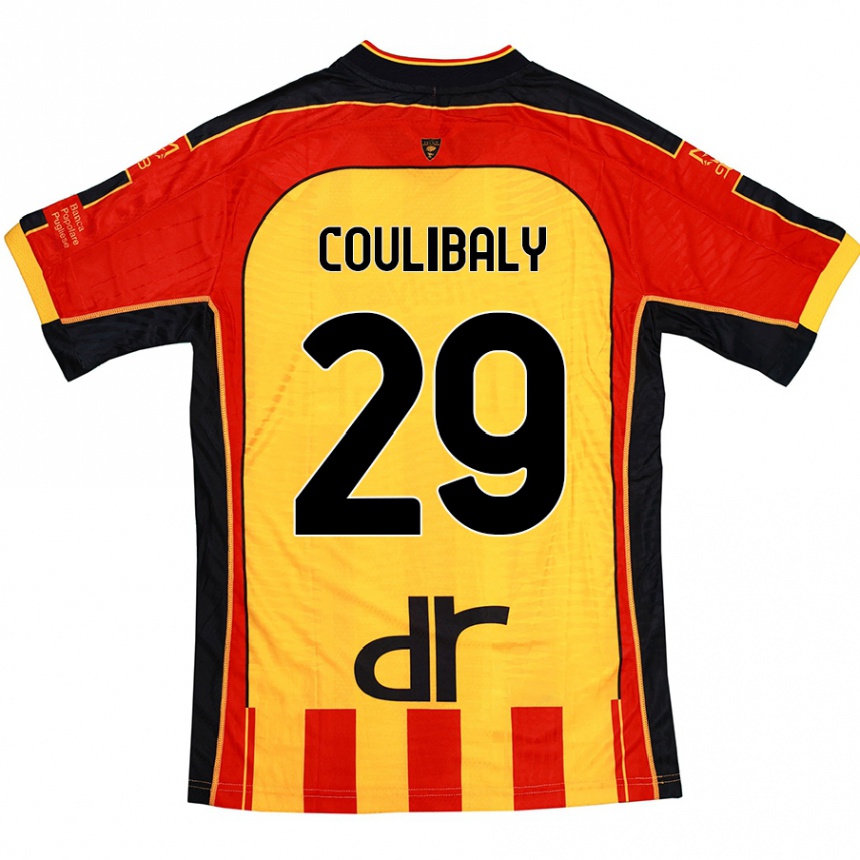 Kids Football Lassana Coulibaly #29 Yellow Red Home Jersey 2024/25 T-Shirt