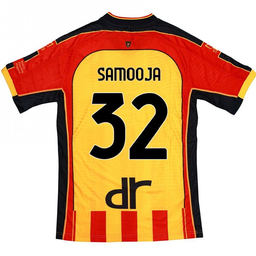 Kids Football Jasper Samooja #32 Yellow Red Home Jersey 2024/25 T-Shirt