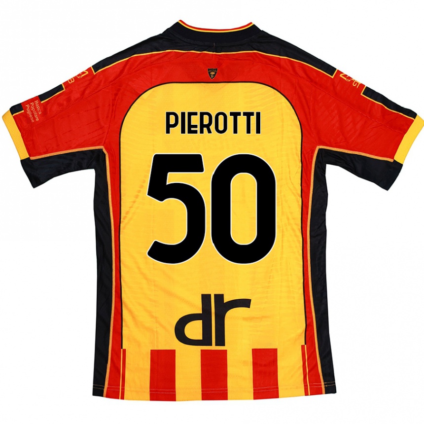 Kids Football Santiago Pierotti #50 Yellow Red Home Jersey 2024/25 T-Shirt