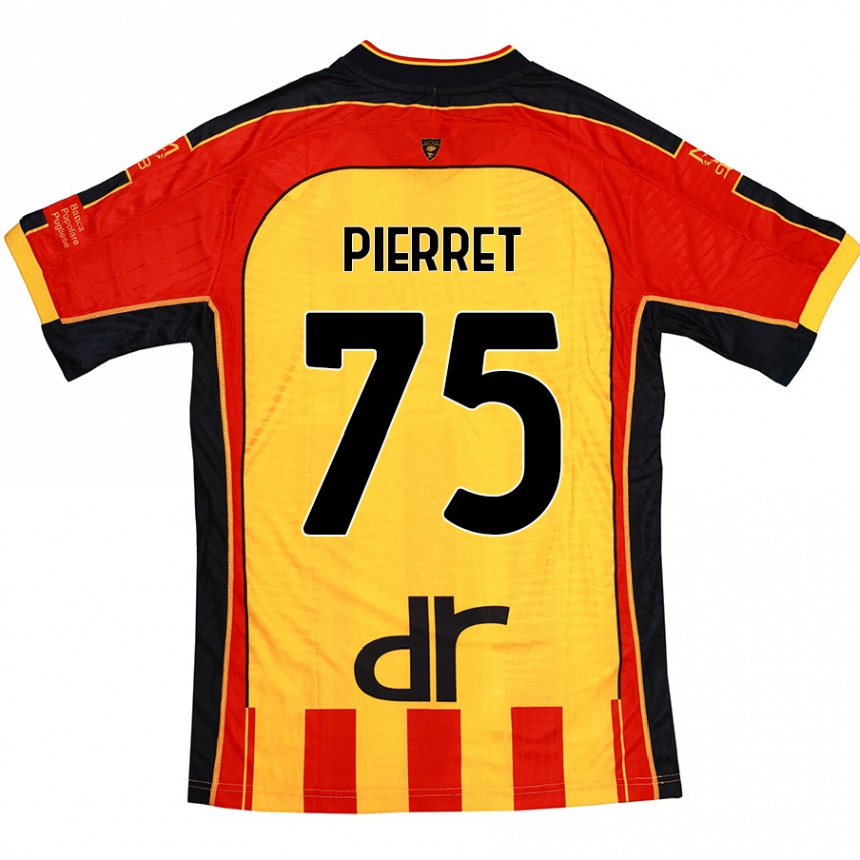 Kids Football Balthazar Pierret #75 Yellow Red Home Jersey 2024/25 T-Shirt