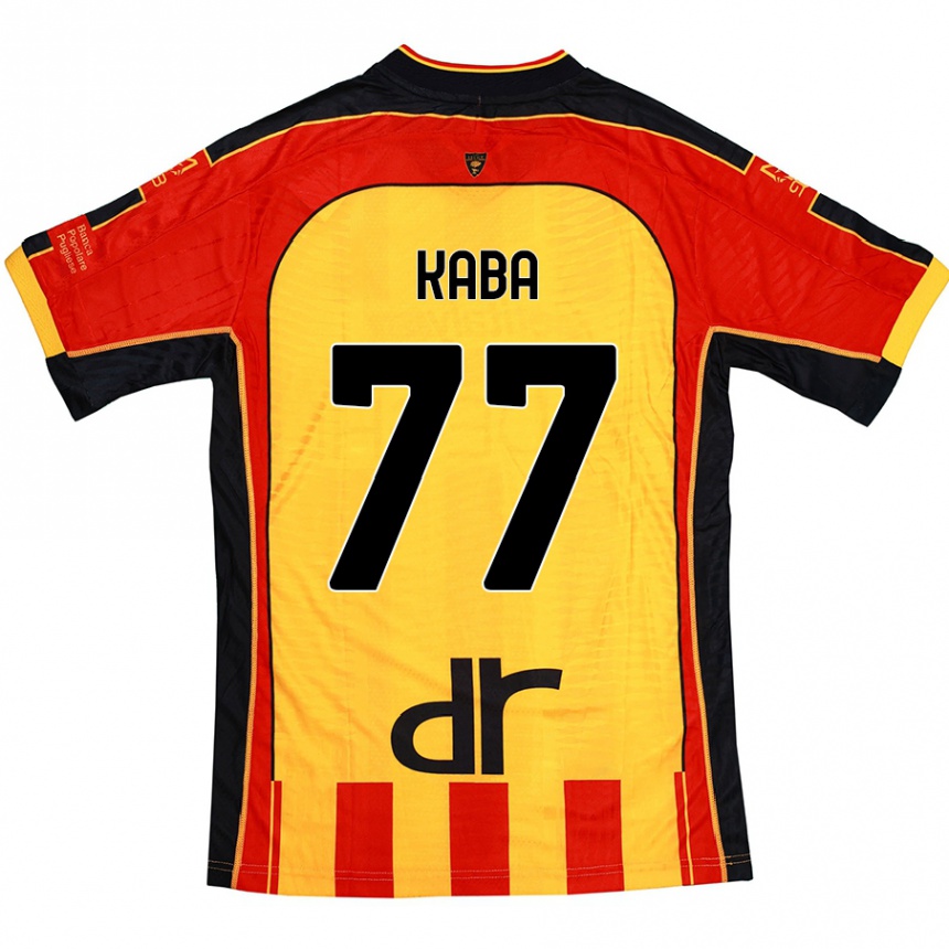 Kids Football Mohamed Kaba #77 Yellow Red Home Jersey 2024/25 T-Shirt