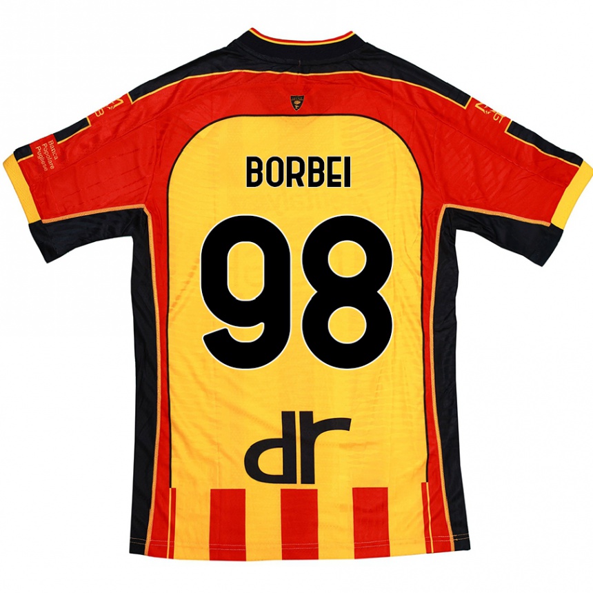 Kids Football Alexandru Borbei #98 Yellow Red Home Jersey 2024/25 T-Shirt