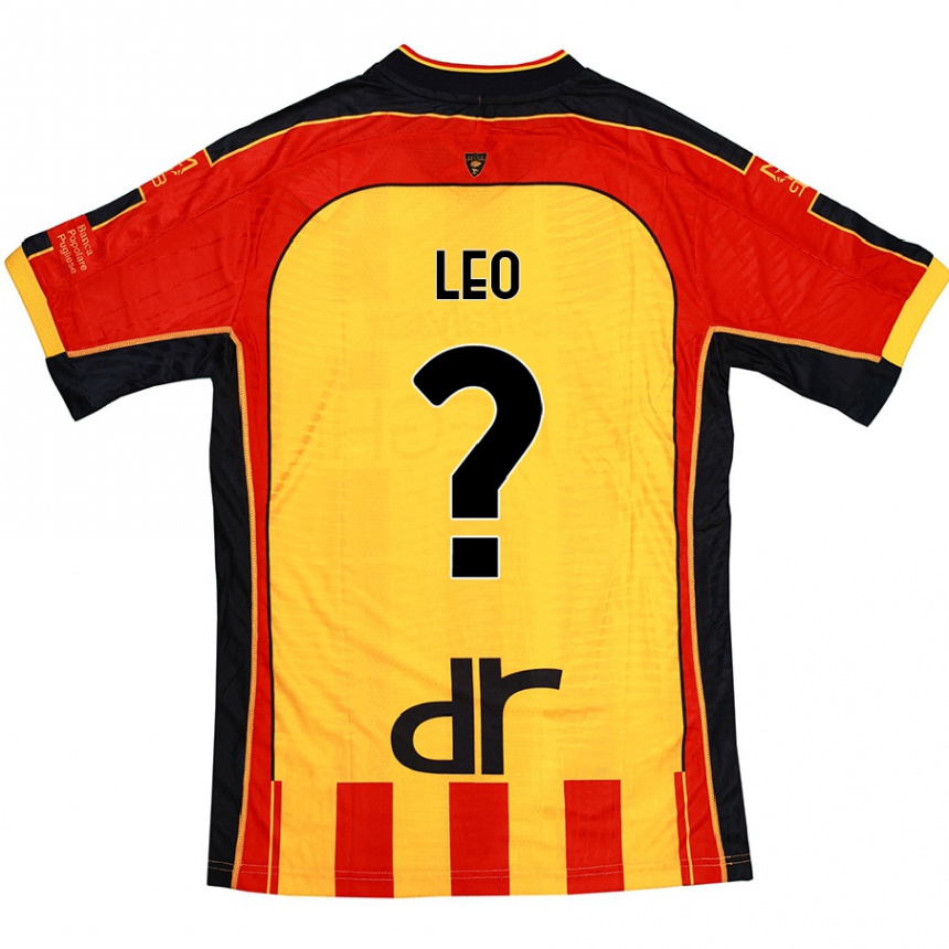 Kids Football Giulio Leo #0 Yellow Red Home Jersey 2024/25 T-Shirt