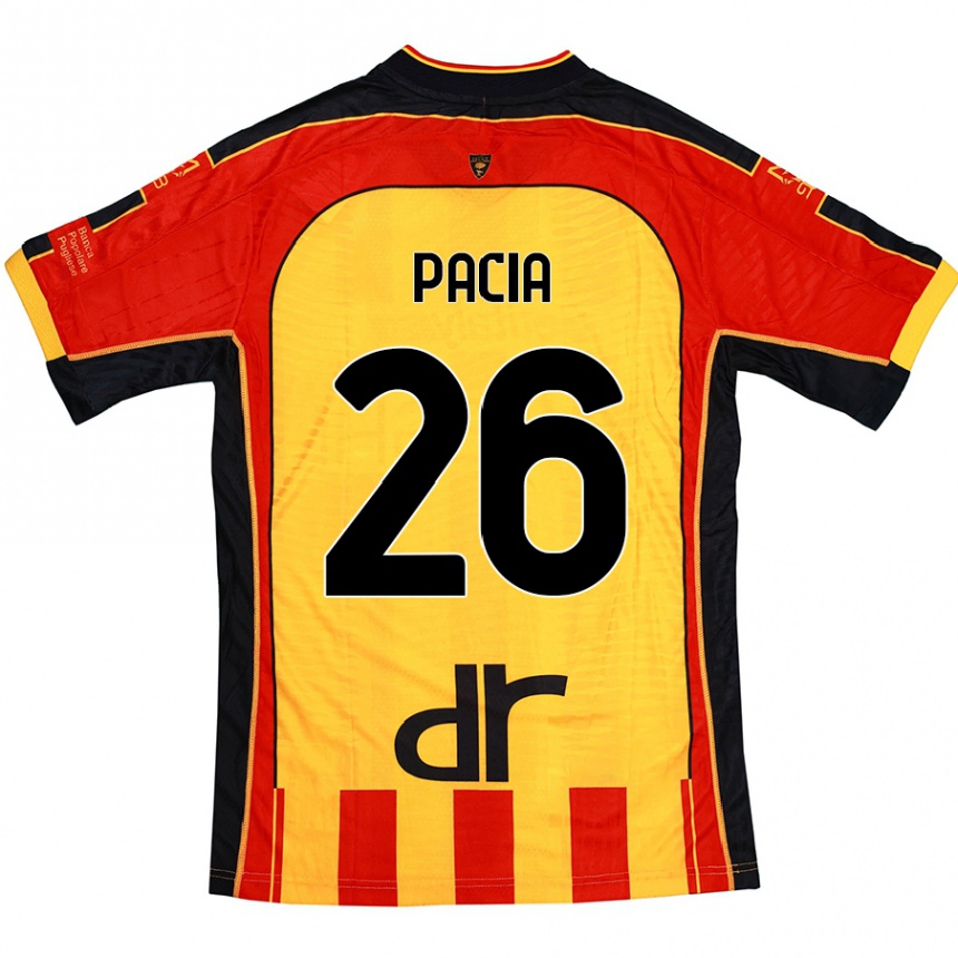 Kids Football Fabiano Pacia #26 Yellow Red Home Jersey 2024/25 T-Shirt