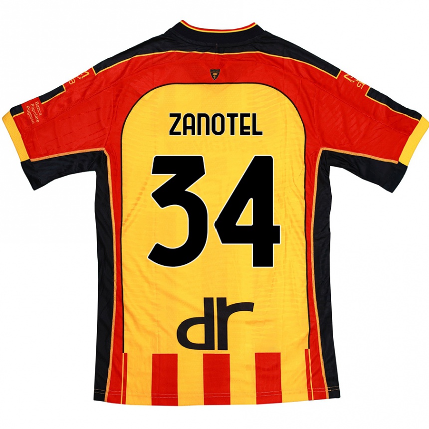 Kids Football Giovanni Zanotel #34 Yellow Red Home Jersey 2024/25 T-Shirt