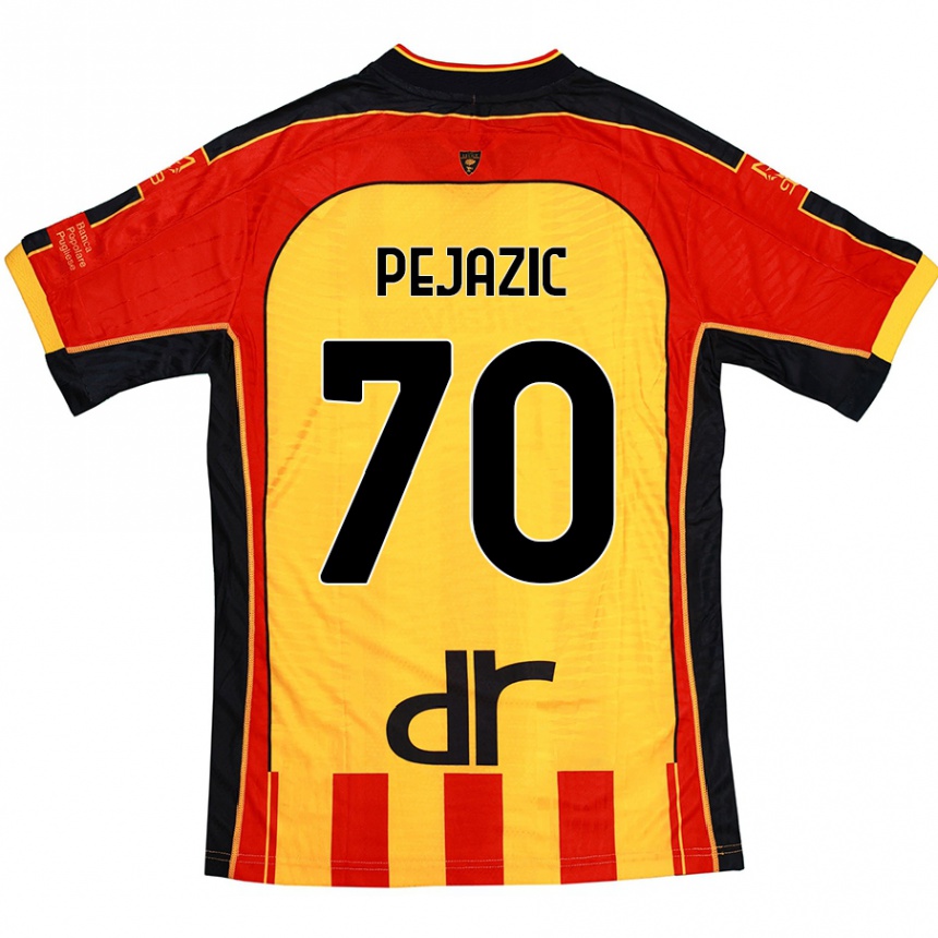 Kids Football Mario Pejazic #70 Yellow Red Home Jersey 2024/25 T-Shirt