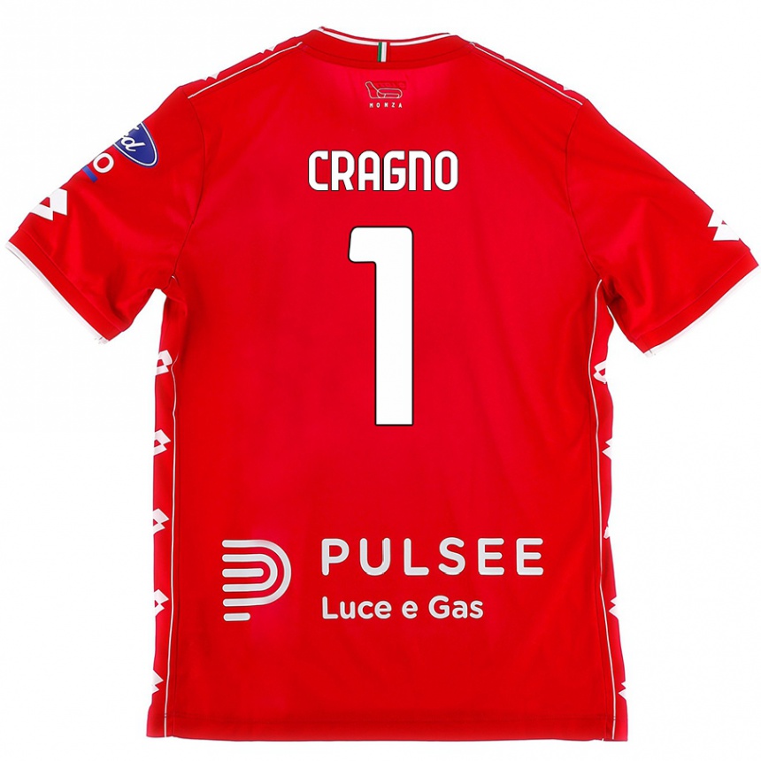 Kids Football Alessio Cragno #1 Red White Home Jersey 2024/25 T-Shirt