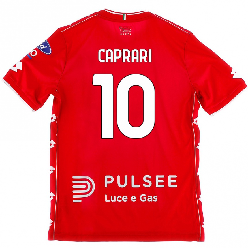 Kids Football Gianluca Caprari #10 Red White Home Jersey 2024/25 T-Shirt