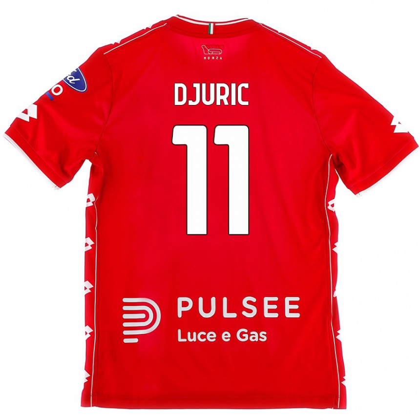 Kids Football Milan Djuric #11 Red White Home Jersey 2024/25 T-Shirt