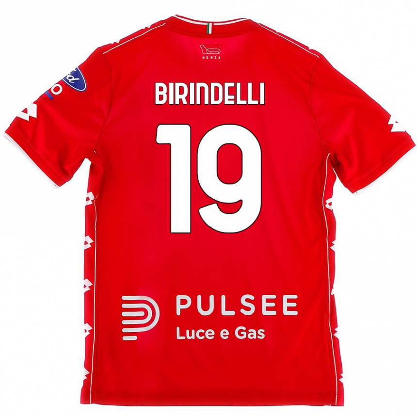 Kids Football Samuele Birindelli #19 Red White Home Jersey 2024/25 T-Shirt