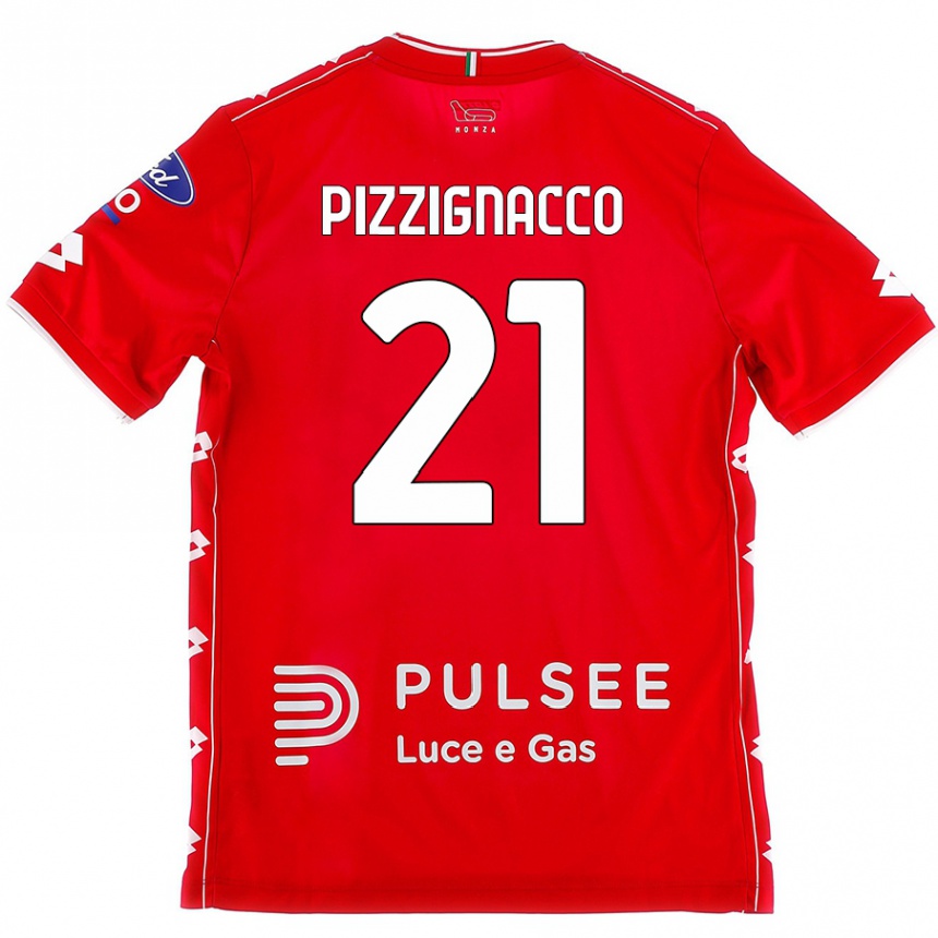 Kids Football Semuel Pizzignacco #21 Red White Home Jersey 2024/25 T-Shirt