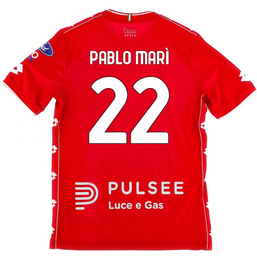 Kids Football Pablo Marí #22 Red White Home Jersey 2024/25 T-Shirt