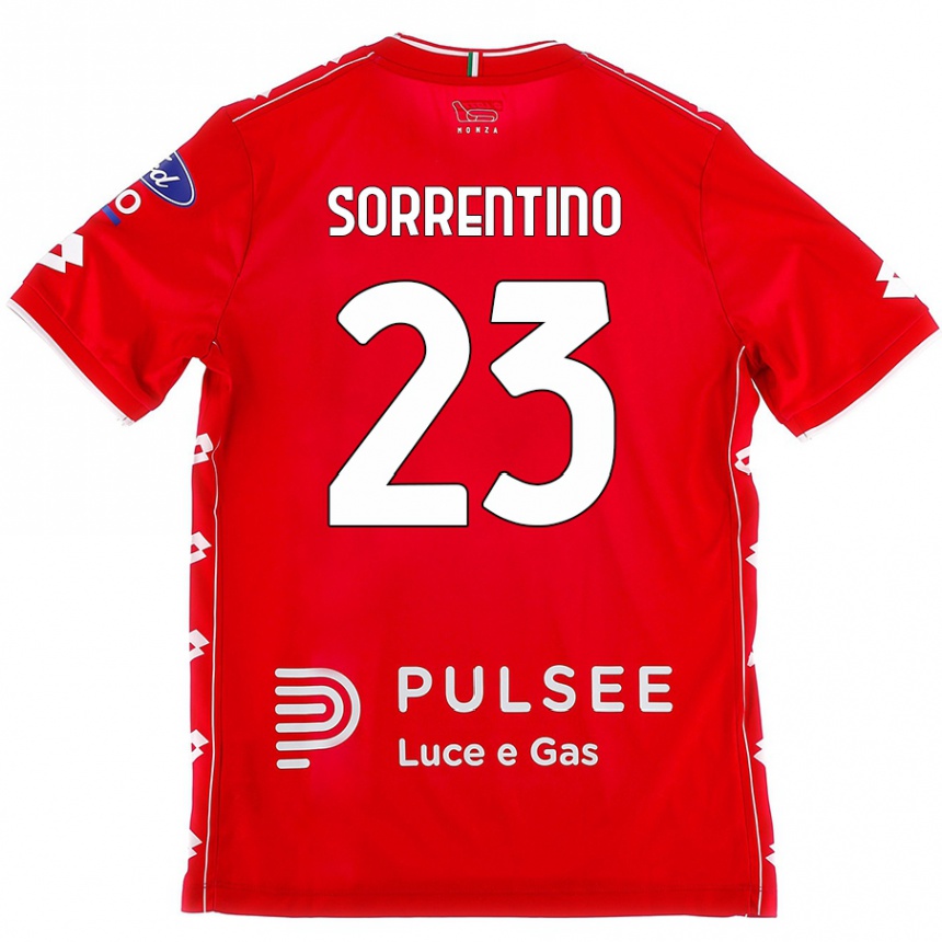 Kids Football Alessandro Sorrentino #23 Red White Home Jersey 2024/25 T-Shirt