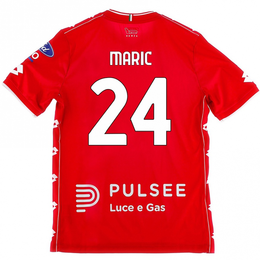 Kids Football Mirko Maric #24 Red White Home Jersey 2024/25 T-Shirt