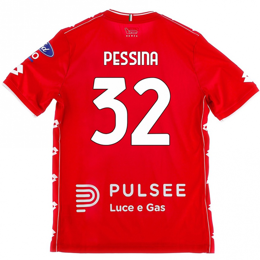 Kids Football Matteo Pessina #32 Red White Home Jersey 2024/25 T-Shirt