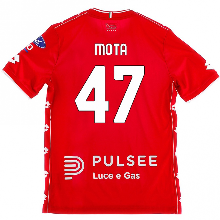 Kids Football Dany Mota #47 Red White Home Jersey 2024/25 T-Shirt