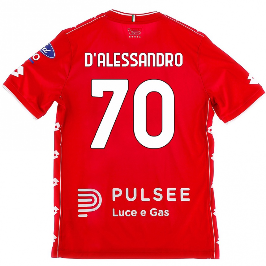 Kids Football Marco D'alessandro #70 Red White Home Jersey 2024/25 T-Shirt