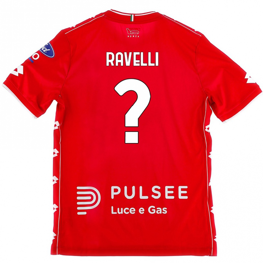 Kids Football Etienne Ravelli #0 Red White Home Jersey 2024/25 T-Shirt