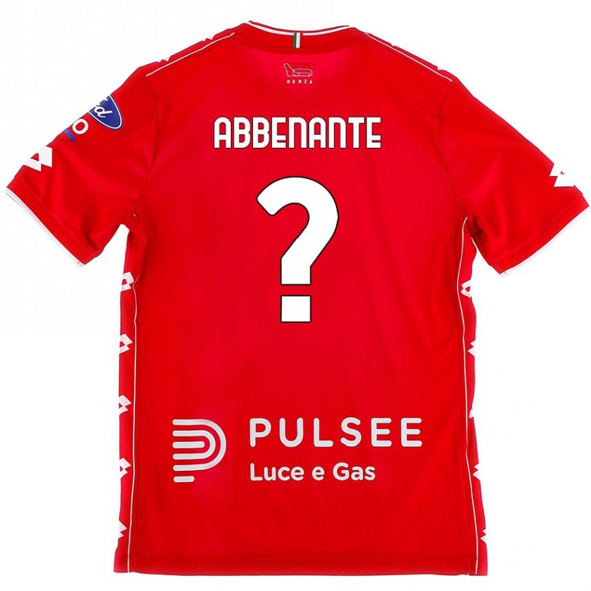 Kids Football Alessandro Abbenante #0 Red White Home Jersey 2024/25 T-Shirt