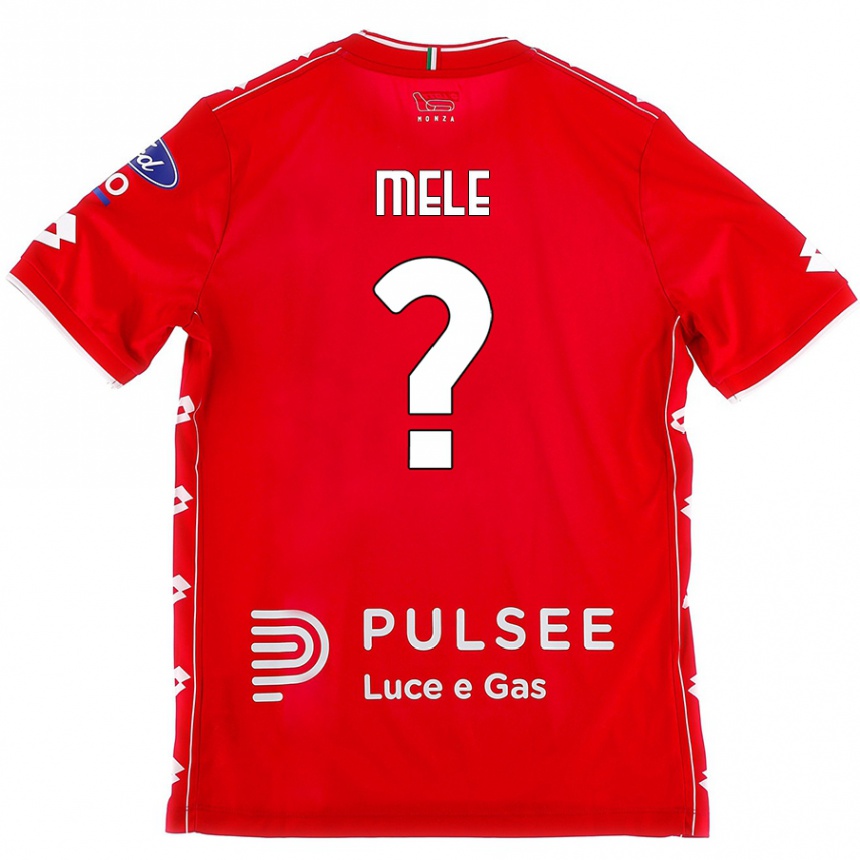 Kids Football Fabio Mele #0 Red White Home Jersey 2024/25 T-Shirt