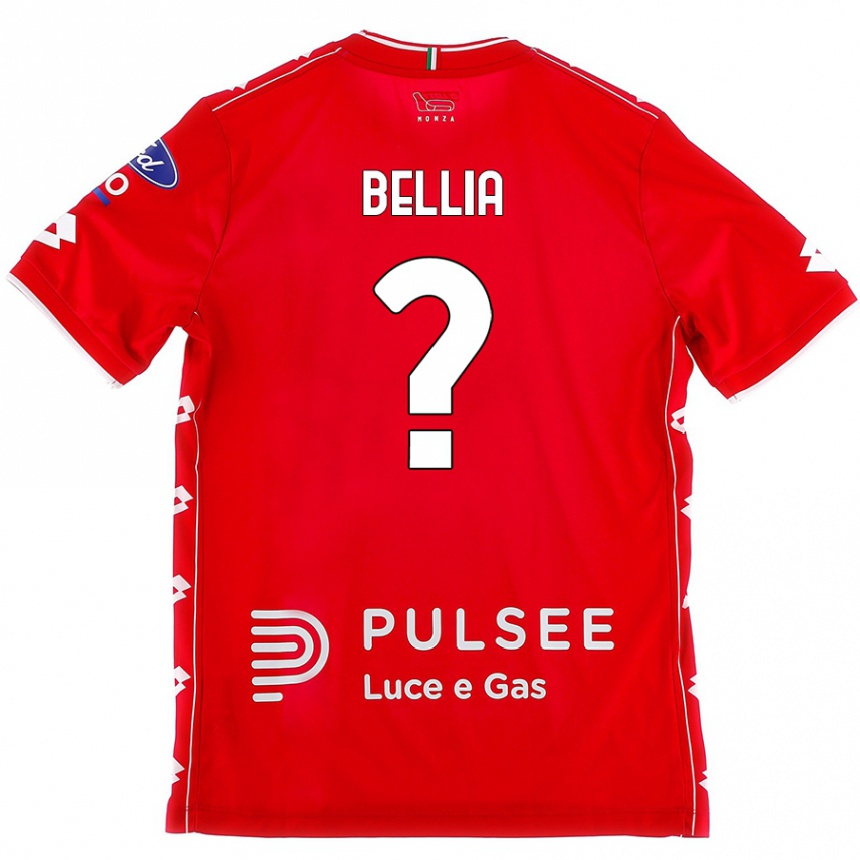 Kids Football Edoardo Bellia #0 Red White Home Jersey 2024/25 T-Shirt