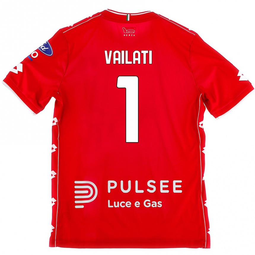 Kids Football Andrea Vailati #1 Red White Home Jersey 2024/25 T-Shirt