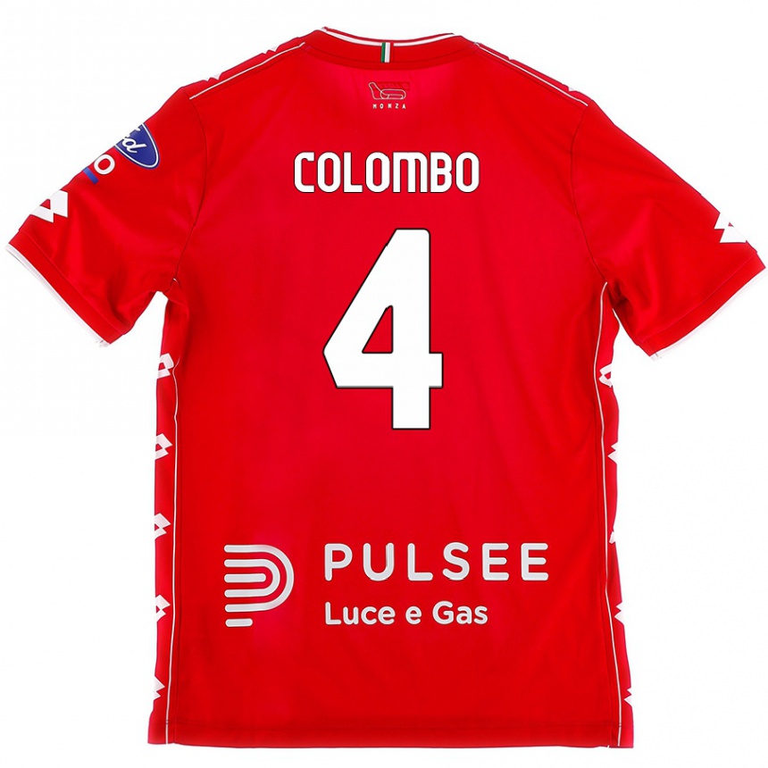 Kids Football Leonardo Colombo #4 Red White Home Jersey 2024/25 T-Shirt