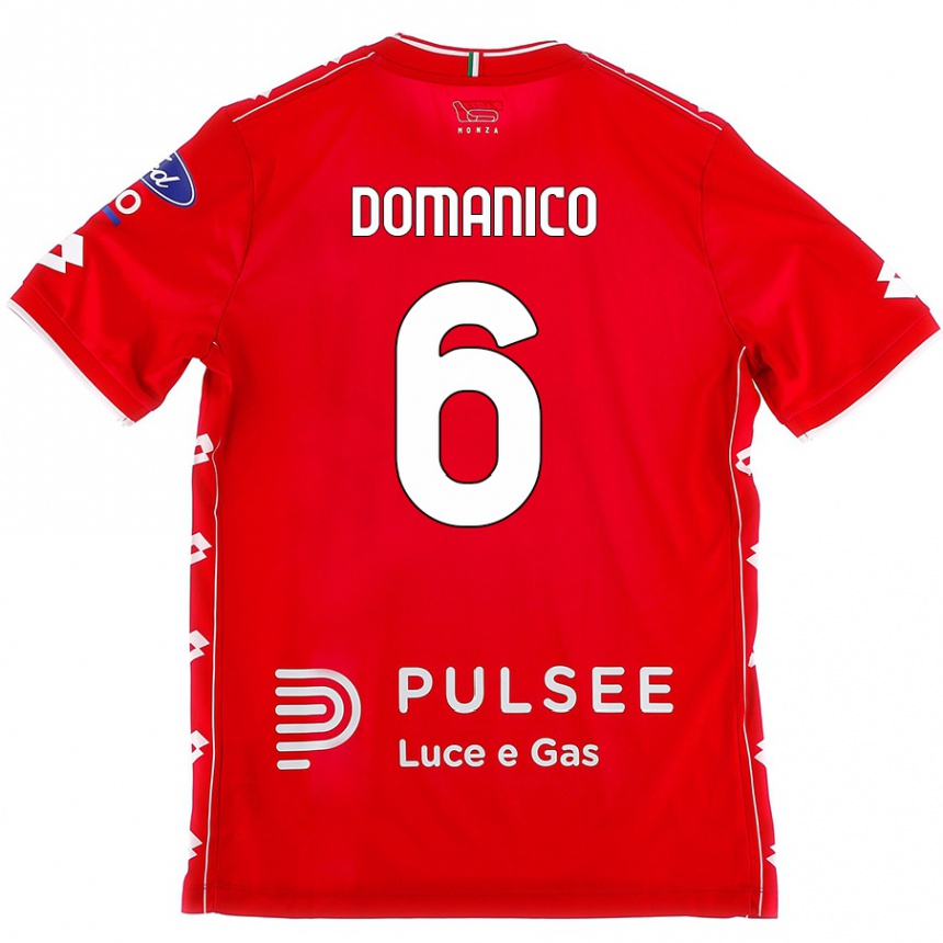 Kids Football Saverio Domanico #6 Red White Home Jersey 2024/25 T-Shirt