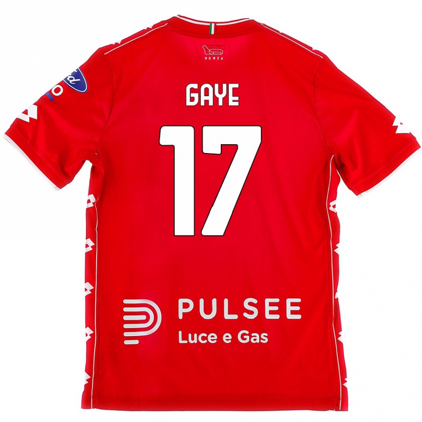 Kids Football Mamadou Gaye #17 Red White Home Jersey 2024/25 T-Shirt