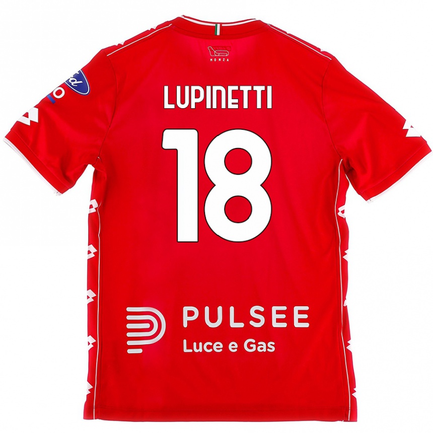 Kids Football Tommaso Lupinetti #18 Red White Home Jersey 2024/25 T-Shirt